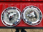 1962 Chevrolet Impala 14 Red White Blue Spinner Hubcap Wheel Cover. Fixed Price $120.00.