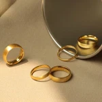 Colors 2/3/4/5/6MM Woman 18K Gold Plated Brushed Plain Silver Band Ring. Fixed Price $6.99.