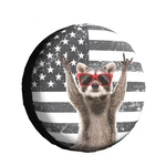Funny Raccoon Spare Tire Cover Black White American Flag 14 Inch Wheel Protec.... Fixed Price $24.78.