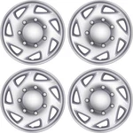 Ford 4-PACK Hubcaps: Wheel Covers Compatible With Van Silver Color. Fixed Price $115.42.