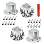 Rear Axle Wheel Cover 33MM Abs Pike Screw-on Lug Nut Semi Truck Chrome. Fixed Price $82.12.