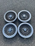 Genuine 1977 To 1987 Chevy Caprice 15 Inch Basketweave Hubcaps Blemished. Fixed Price $51.00.