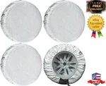 Pack Silver Tire Covers 32-34.5 Inch Waterproof Sun Snow For Rv Truck Trailer. Fixed Price $38.36.