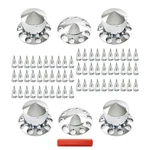 Chrome Hub Kit 33MM Front & Rear Semi Truck Wheel Axle Covers Spiked. Fixed Price $115.01.