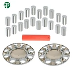 33MM Front Axle Wheel Cover Chrome Hub Cap Thread-on Flat Head Lug Nuts Truck. Fixed Price $41.68.