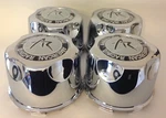 (4) American Racing Chrome Snap Wheel Center Caps 3.42" Dia. 1342100S. Fixed Price $88.00.