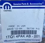 1TQ14PAKAB Mopar 2011-14 Dodge Avenger Steel Wheel Cover. Fixed Price $75.00.