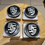 Porsche Taycan 9J1 New Oem Genuine Original Silver Color Crest Center Cap Set. Fixed Price $300.00.