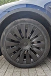 Style 2 - Set Of 4 Tesla Model 19 Inch Wheel Covers Matt Black Logos. Fixed Price $115.52.