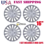 Set Of 4 Inch Silver Wheel Covers Snap On Full Hub Caps R16 Tire & Steel Rim. Fixed Price $39.99.