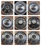 Vintage Corvair Hubcaps 13" Different One Price Takes Them All 1960-69. Fixed Price $158.00.