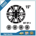 15" Set Of 4 Black & White Wheel Covers Rim Skins Hub Caps For R15 Tire. Fixed Price $43.59.