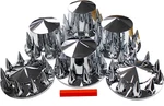 Chrome Hub Kit Semi Truck 33MM Lug Wheel Axle Covers Front & Rear Spiked. Fixed Price $118.75.