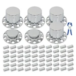 Chrome Flat Top Hub Kit 33MM Lug Nut Wheel Axle Covers For Semi Truck. Fixed Price $123.92.