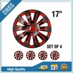 17" Set Of 4 Black & Red Wheel Skins Hub Caps Full Covers For R17 Tires. Fixed Price $47.99.