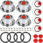 Cheemuii Pack 343-4009 Trailer Hub Caps With Oil Window 4PCS Set, Silver. Fixed Price $68.98.