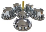Abs Plastic Chromed Hubcaps Front And Rear Wheel Axle Cover Set With 33MM Thr.... Fixed Price $196.82.