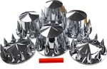 Chrome Hub Kit Semi Truck 33MM Lug Wheel Axle Covers Front & Rear Spiked. Fixed Price $139.99.