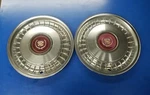 *two* Vintage 1979-1986 Cadillac 15" Maroon Hubcaps Wheel Covers Used. #2031A. Fixed Price $149.99.