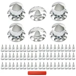 For Semi Truck Wheel Axle Covers Spiked Chrome Hub Kit 33MM Front + Rear. Fixed Price $105.45.