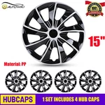 New 15" Set Of 4 Wheel Covers Snap On Full Hub Caps Fit R15 Tire & Steel Rim. Fixed Price $42.99.