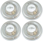 1955 1956 Chevrolet Truck 1/2 Ton Hubcap Set Chrome W Ivory Painted Details*. Fixed Price $365.00.