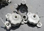 1985 Cadillac Deville Eldorado 14" Wire Spoke Hubcaps Retainer Brackets & Locks. Fixed Price $250.00.