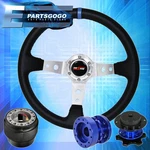 Deep Dish Black Steering Wheel + Extender Quick Release Hub For 90-97 Miata. Fixed Price $83.99.