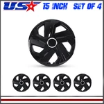 Gloss Black Universal 15" Hubcaps Wheel Covers Set Of 4 Snap On For Steel. Fixed Price $47.99.