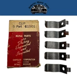 New Old Stock Hub Cap Spring Clip Set Of 5 For 1936-1942 Mopar Models #632801. Fixed Price $55.00.