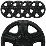 New Set Of 4 Black 16" Caps Wheel Covers 5 Spoke Star Full Tire Rim Lug Hubs. Fixed Price $64.99.
