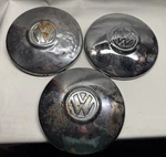 (3) Vintage Volkswagen 10" Steel Chrome Hubcaps. Fixed Price $15.00.