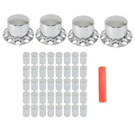 4 Set For Semi Truck Wheel Axle Covers 33MM With Hub Caps Lug Nuts Chrome Rear. Fixed Price $91.85.