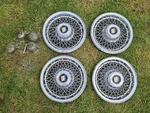 Set Of 4 1978-1990 Buick 15" Locking Wire Spoke Wheel Covers Hubcaps Complete. Fixed Price $399.00.