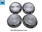 4284334 1986-1996 Dodge Ram Dog Dish Machined Set Wheel Center Caps. Fixed Price $194.00.