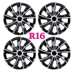 16" Set Of 4 Wheel Hub Caps Cover Replacement R16 Tire & Steel Rim Black Silver. Fixed Price $48.99.