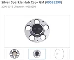 New 2X Silver Sparkle Hub Cap Gm (09593298)2000-2016 Chevrolet Impala (police). Fixed Price $125.00.