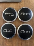 Fiat 500 (set Of 4) Center Black 68078419 68078421 Oem 2012-17. Fixed Price $99.00.