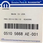 Mopar Wheel Cover 5105668AE New Oem. Fixed Price $94.54.