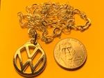 Volkswagen Logo Vintage 1970'S Vw Bug Bus Metal 18" Necklace Nos Silver Color. Fixed Price $11.95.