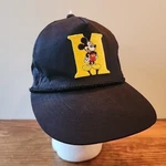 New Fresh Vintage Disney Mickey Mouse Plain Logo Black Hat Snapback. Fixed Price $8.14.