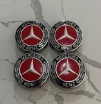 Set Of 4 Mercedes Benz Center Caps Red-black 75MM/2.95INCH Will Fit Most Models. Fixed Price $24.98.