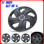 17" Universal Wheel Covers Hubcaps - Matte Black Snap With Retention Rings. Fixed Price $56.99.