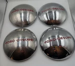 Set Of Four 1940S "ford Deluxe" Dogdish Hubcaps Wheels Great Condition. Fixed Price $125.00.