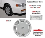Oem Toyota Camry Hubcap 1992-1996 14 Inch Wheel Cover Silver 42621-06010. Fixed Price $27.00.