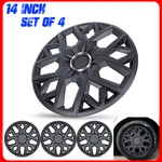 14" Universal Wheel Covers Set Of Hubcaps - Matte Black Snap On With Rings. Fixed Price $42.99.