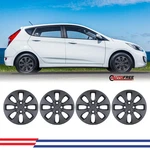 14" Matte Black Wheel Covers For 2012-2017 Hyundai Accent Set Of Snap-on New. Fixed Price $49.99.