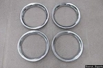 Mercedes 15" Original Chrome Beauty Rings & Clips W108 W109 W113 Wheel Trim. Fixed Price $48.00.