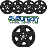 2007-2018 Jeep Wrangler # 7907-MB 17" 5 Spoke Matte Black Wheel Skins New SET/4. Fixed Price $119.99.