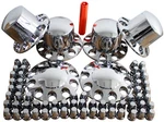 Axle Set 33MM Lug Nut 2 Front 4 Rear Chrome Abs Mrjlk Complete Caps. Fixed Price $259.99.